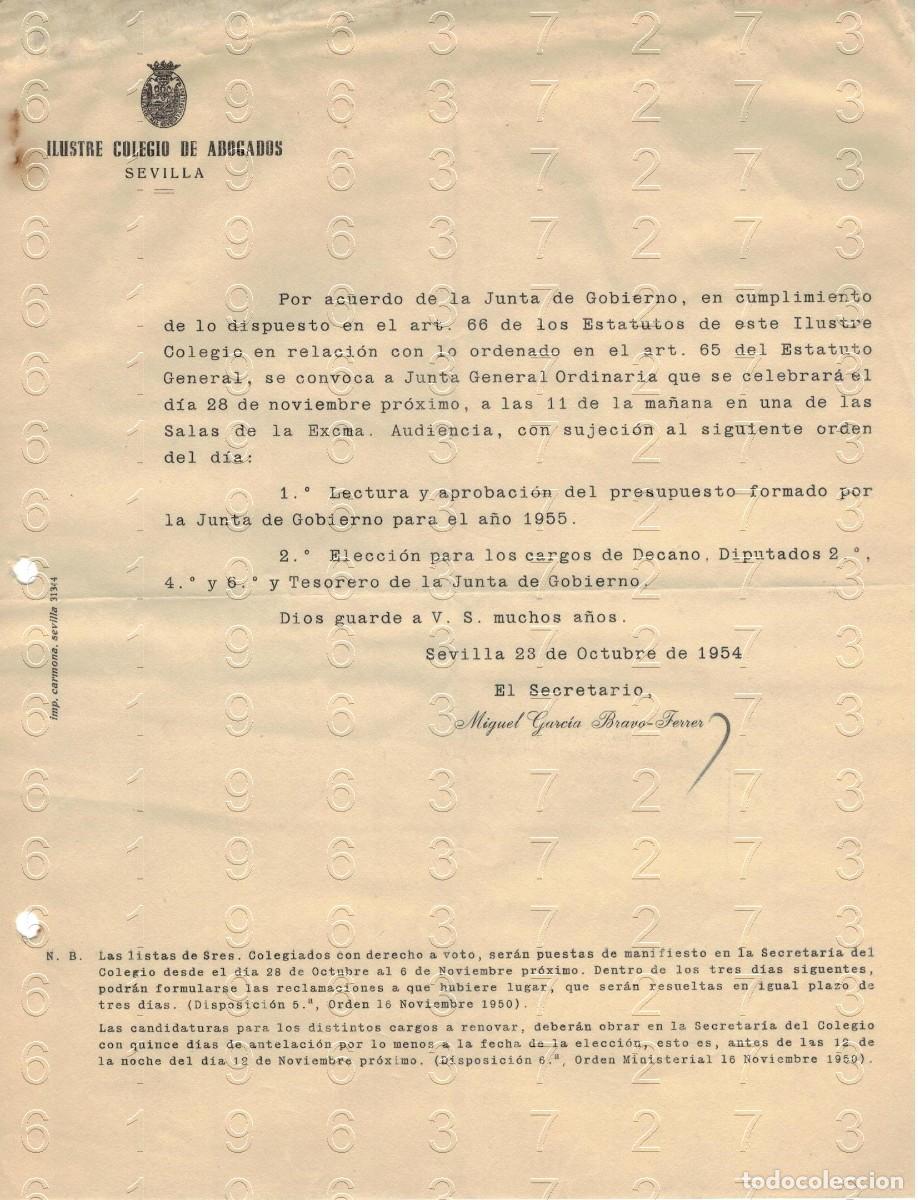 Outros artigos de papel: SEVILLA miguel garcia bravo ferrer CARTA A&Ntilde;OS 1954 M48