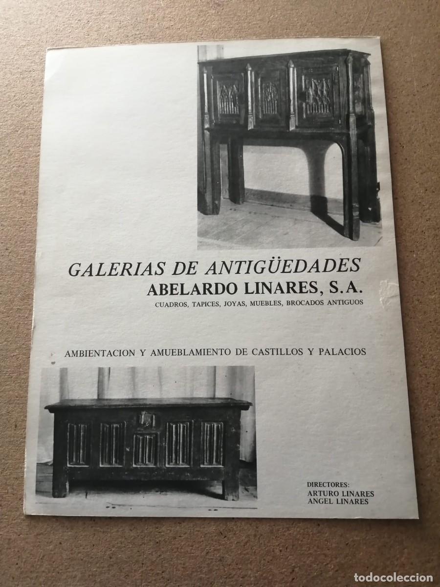 Otros art&iacute;culos de coleccionismo en papel: ANUNCIO. GALERIA DE ANTIG&Uuml;EDADES ABELARDO LINARES S. A.