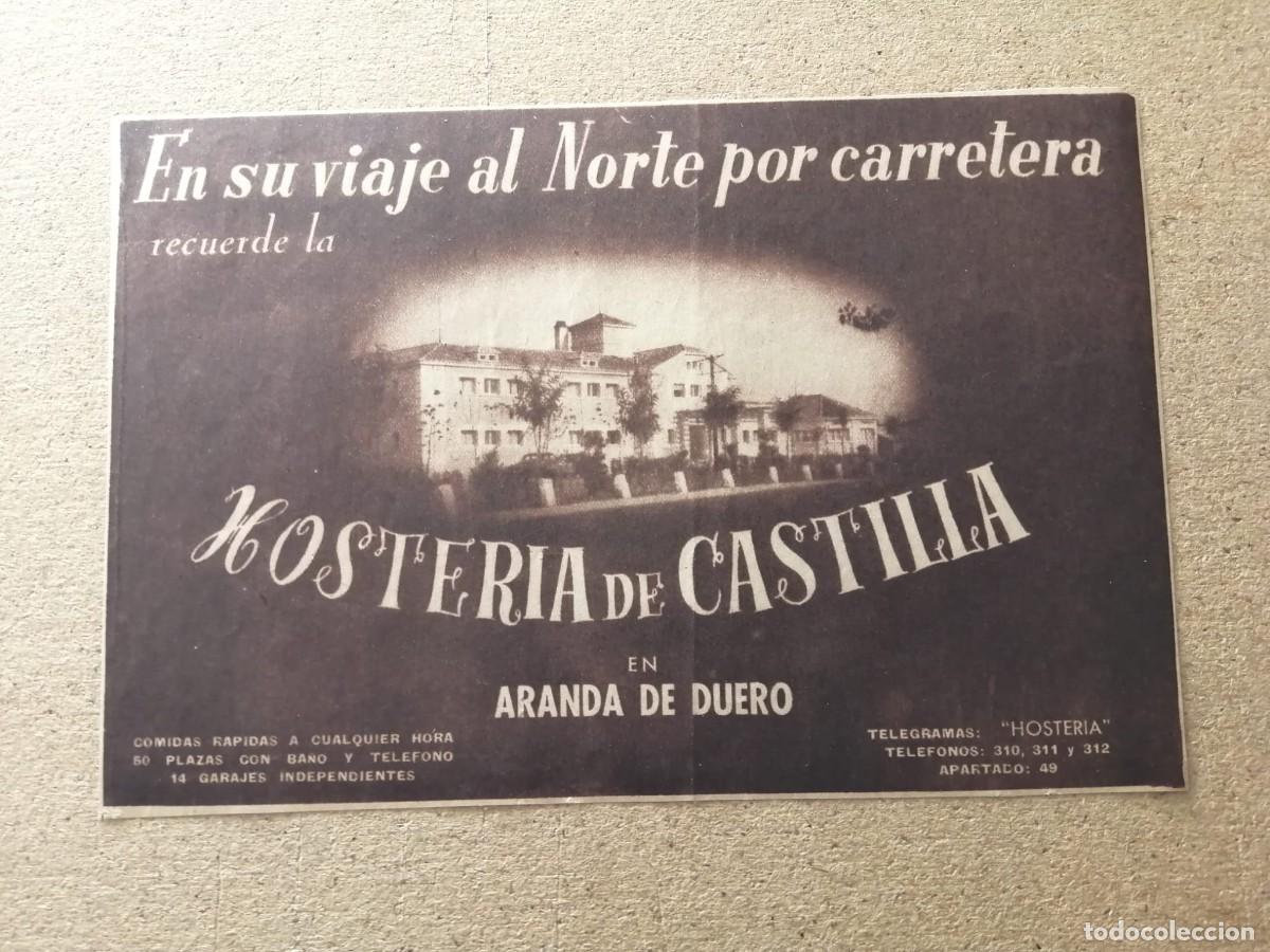 Otros art&iacute;culos de coleccionismo en papel: ANUNCIO. HOSTERIA DE CASTILLA (ARANDA DE DUERO)