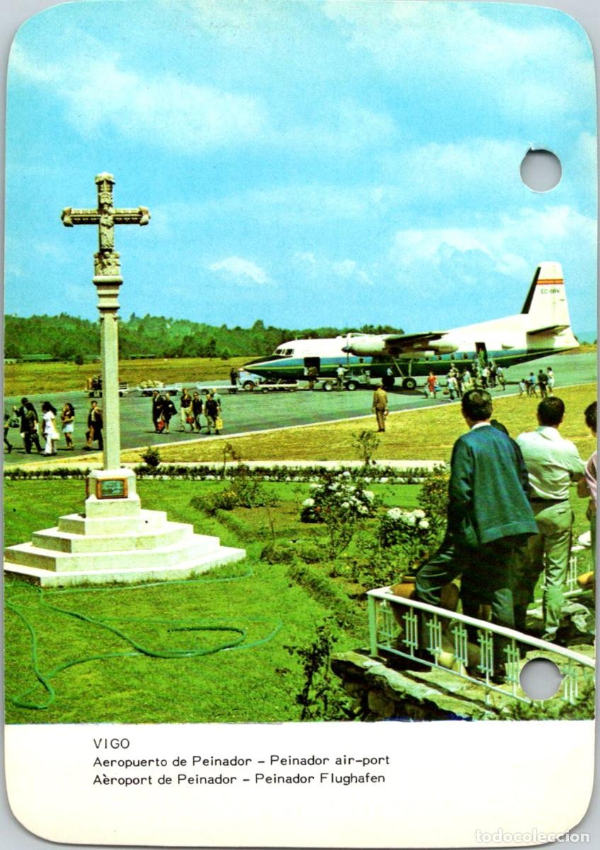 Otros art&iacute;culos de coleccionismo en papel: Vigo- Aeropuerto de Peinador-Hoja Calendario Myrga 1979 - 119x84mm -Rev: Pantano de la Pe&ntilde;a-AGUJEROS
