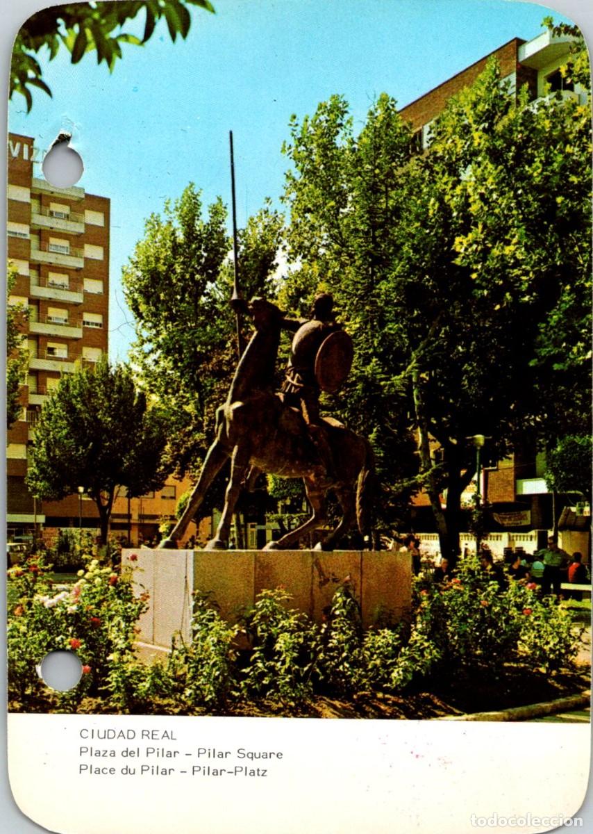 Otros art&iacute;culos de coleccionismo en papel: Ciudad Real - Plaza del Pilar -Quijote-Calendario Myrga 1979 - 119x84mm -Rev: Vigo-Palacio Qui&ntilde;ones