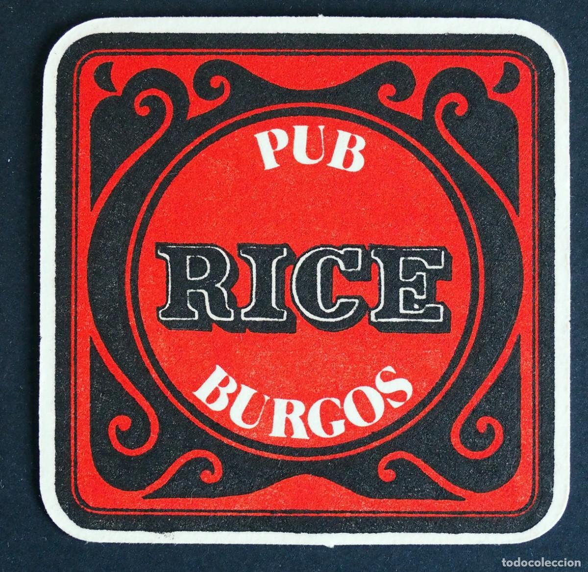 Otros art&iacute;culos de coleccionismo en papel: POSAVASOS: PUB RICE. BURGOS