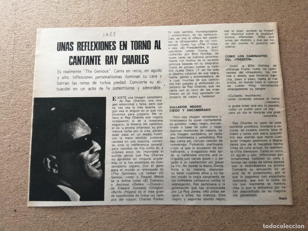 Otros art&iacute;culos de coleccionismo en papel: ARTICULO MUSICAL. UNAS REFLEXIONES EN TORNO A RAY CHARLES
