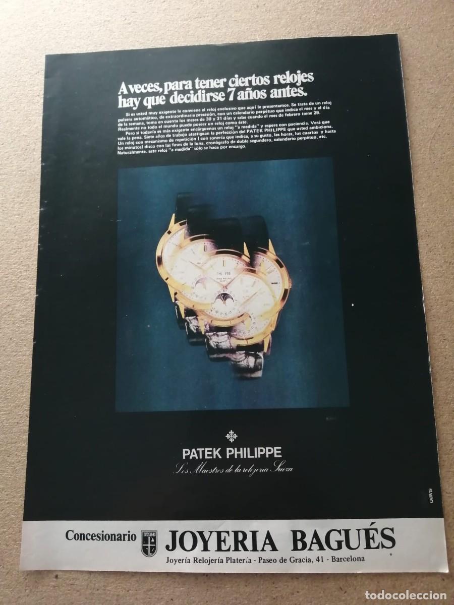 Otros art&iacute;culos de coleccionismo en papel: ANUNCIO. RELOJES PATEK PHILIPPE