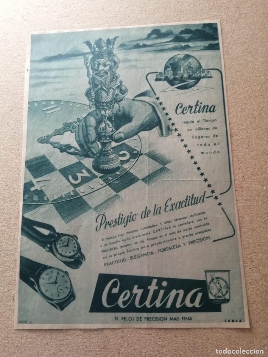 Otros art&iacute;culos de coleccionismo en papel: ANUNCIO. RELOJES CERTINA
