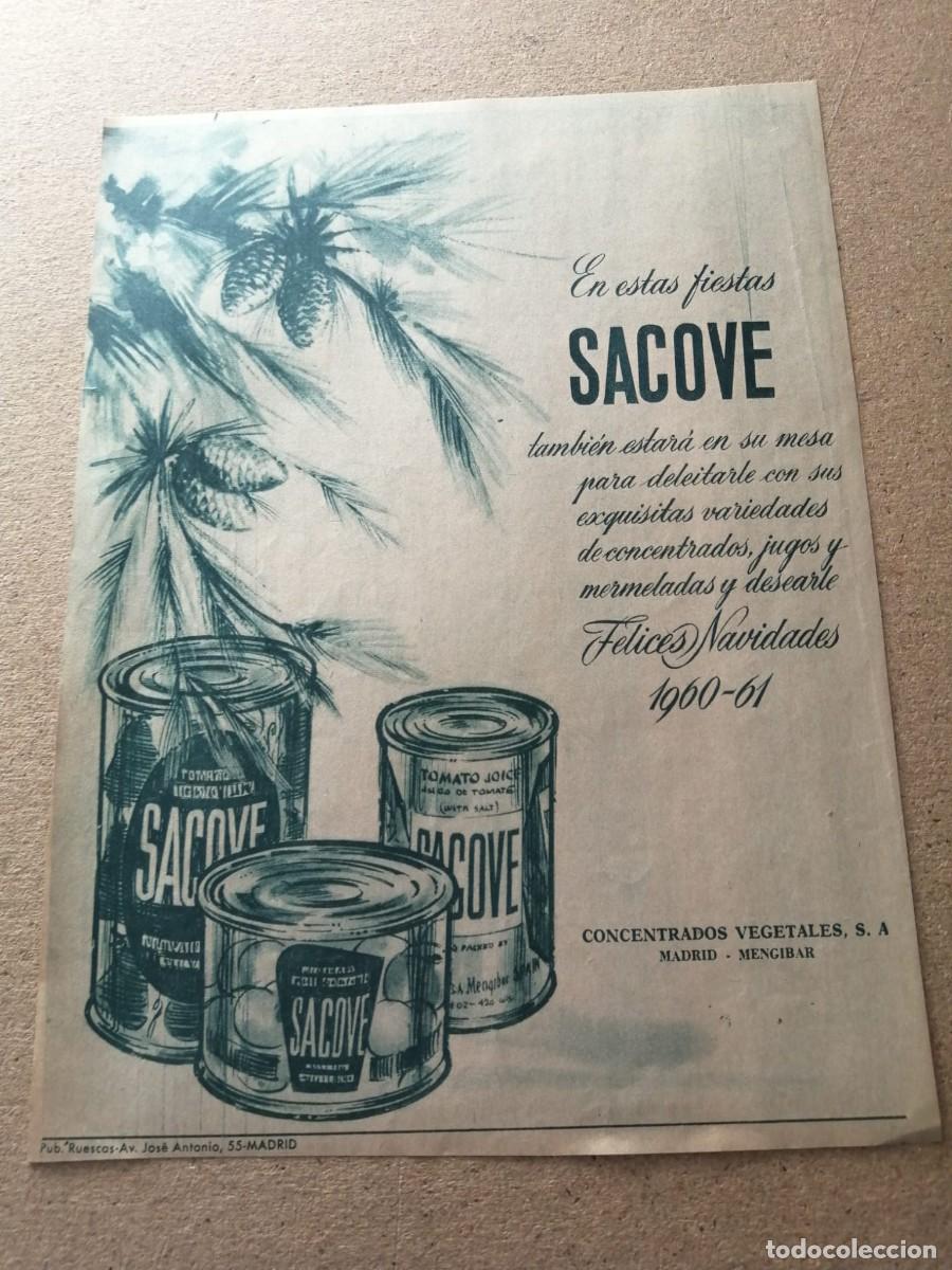Otros art&iacute;culos de coleccionismo en papel: ANUNCIO. FELICES NAVIDADES 1960 - 61 CON SACOVE