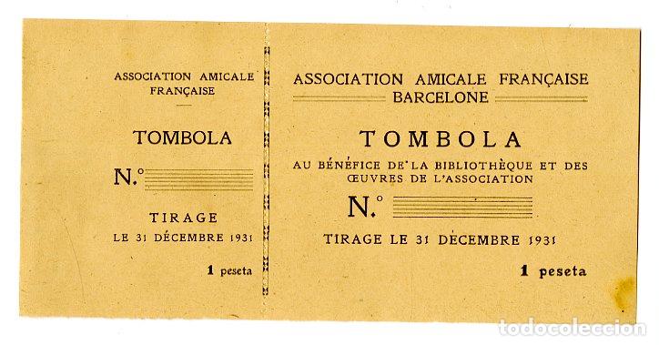 Otros art&iacute;culos de coleccionismo en papel: Tombola Au B&eacute;n&eacute;fice de la Biblioth&egrave;que et des Ceuvres de l'Association 1931