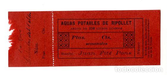 Otros art&iacute;culos de coleccionismo en papel: Abono Aguas Potables Ripollet