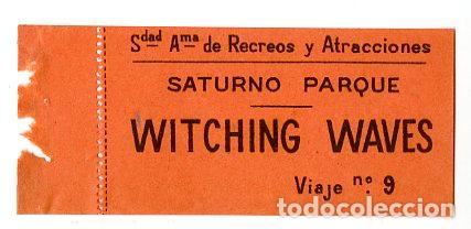 Otros art&iacute;culos de coleccionismo en papel: Entrada Recreos y Atracciones Saturno Parque