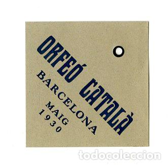 Otros art&iacute;culos de coleccionismo en papel: Orfe&oacute; Catal&agrave; Maig 1930