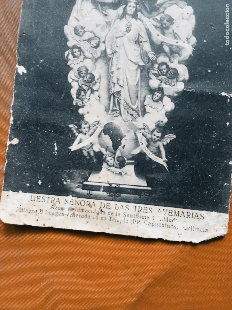 Otros art&iacute;culos de coleccionismo en papel: Postal nuestra se&ntilde;ora de las tres Avemarias Papel.75