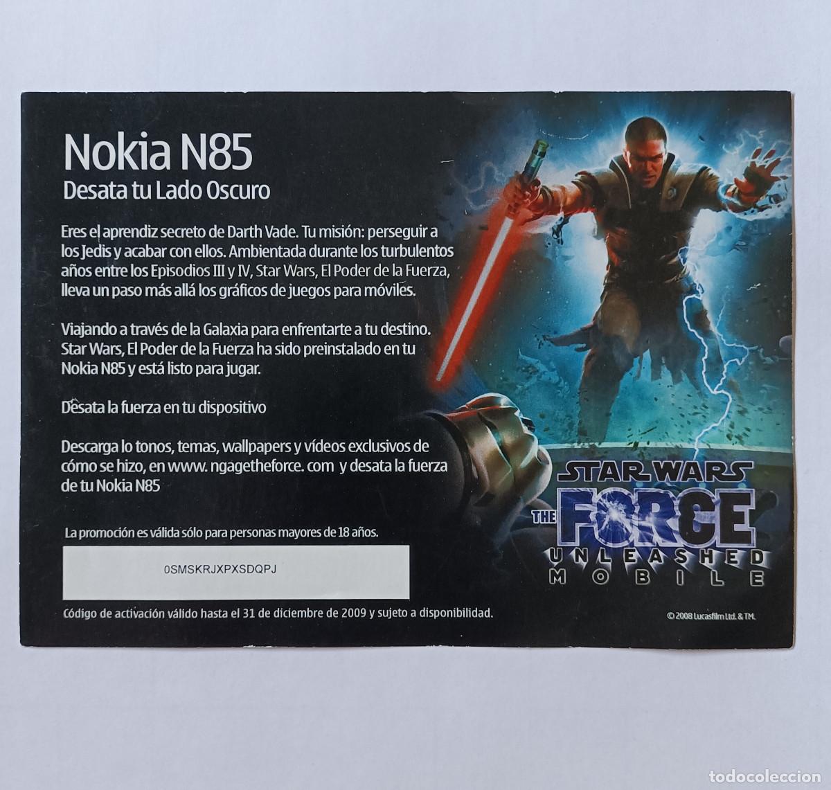 Otros art&iacute;culos de coleccionismo en papel: papel hoja publicitario publicidad nokia N85 n 85 star wars guerra galaxias 2008 unleashed mobile