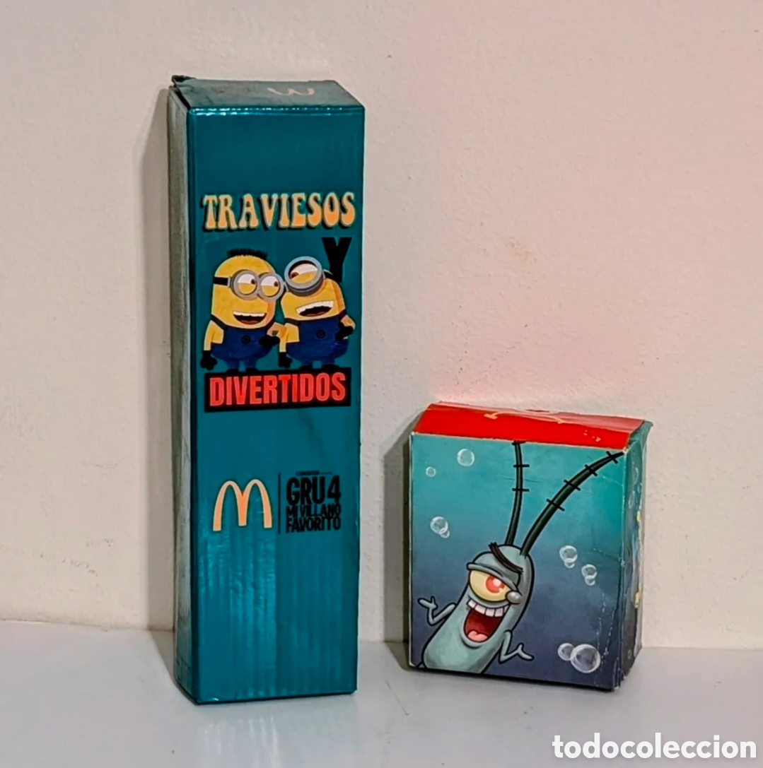 Otros art&iacute;culos de coleccionismo en papel: Cajas envoltorios vac&iacute;os Mc DONALD'S. Minions Gru Mi Villano Favorito. Bob Esponja