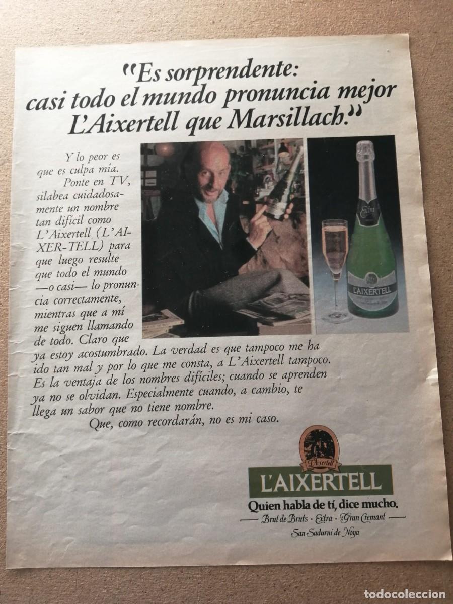 Otros art&iacute;culos de coleccionismo en papel: ANUNCIO. CAVA L' AIXERTELL, CON ADOLFO MARSILLACH