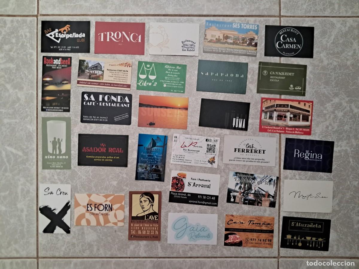 Otros art&iacute;culos de coleccionismo en papel: lote de 30 tarjetas de visita de publicidad, bares, hoteles, restaurantes ...