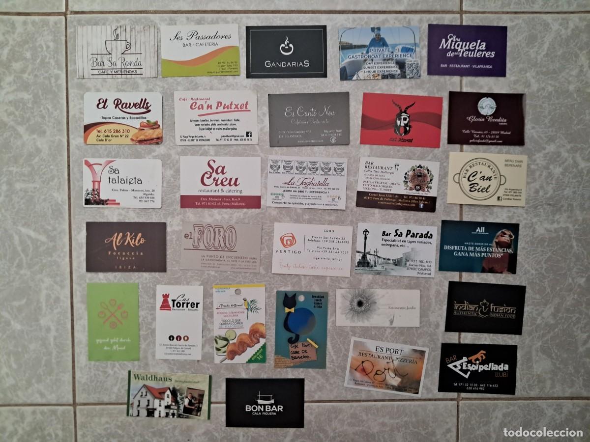 Otros art&iacute;culos de coleccionismo en papel: lote de 30 tarjetas de visita de publicidad, bares, hoteles, restaurantes ...