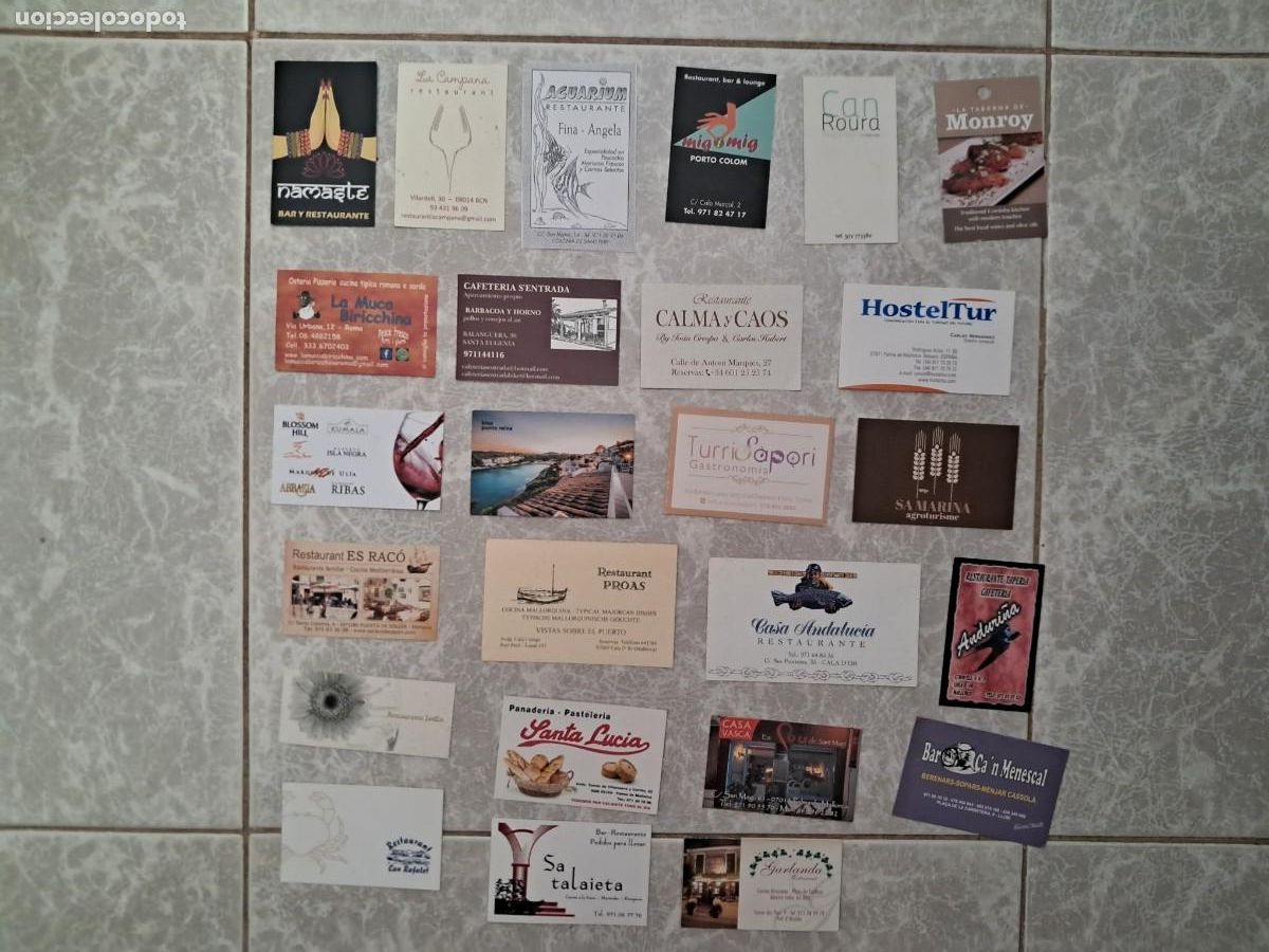Otros art&iacute;culos de coleccionismo en papel: lote de 30 tarjetas de visita de publicidad, bares, hoteles, restaurantes ...