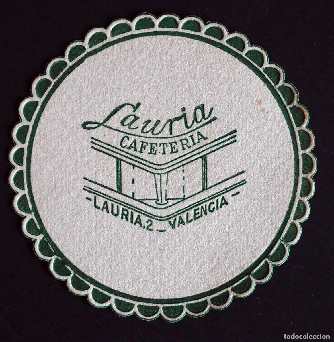 Otros art&iacute;culos de coleccionismo en papel: POSAVASOS: LAURIA. CAFETERIA. LAURIA, 2. VALENCIA