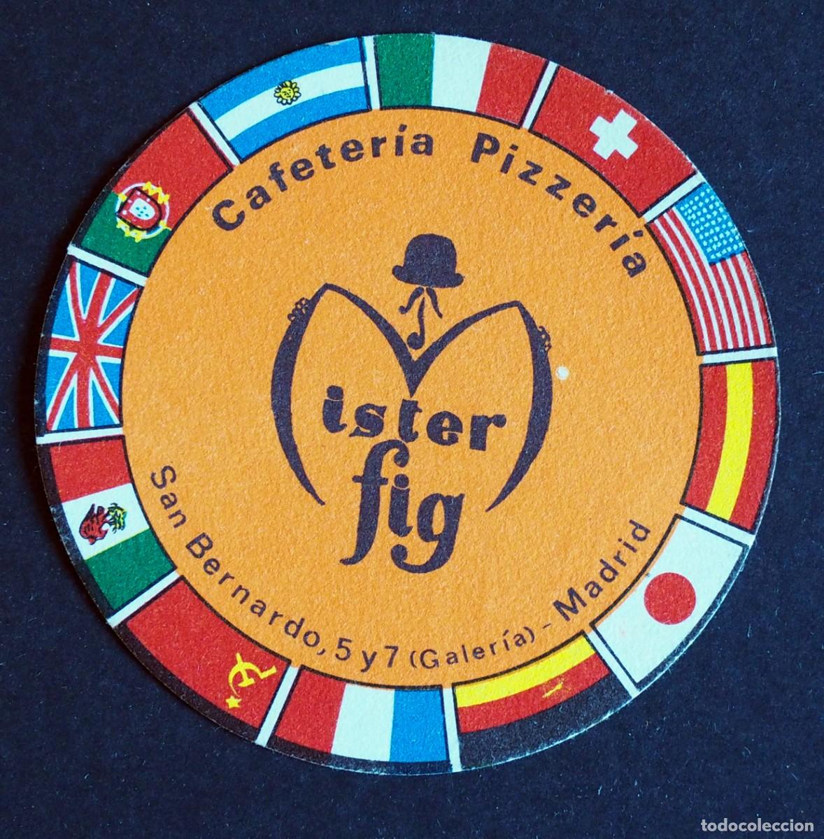 Otros art&iacute;culos de coleccionismo en papel: POSAVASOS: CAFETERIA PIZZER&Iacute;A MISTER FIG. MADRID