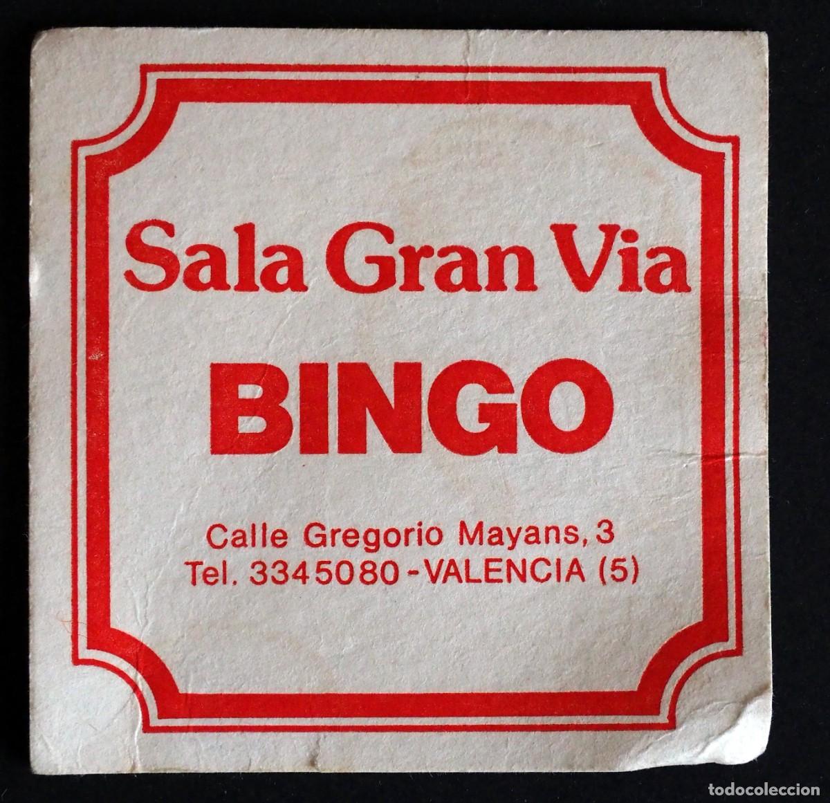 Otros art&iacute;culos de coleccionismo en papel: POSAVASOS: SALA GRAN VIA. BINGO. VALENCIA