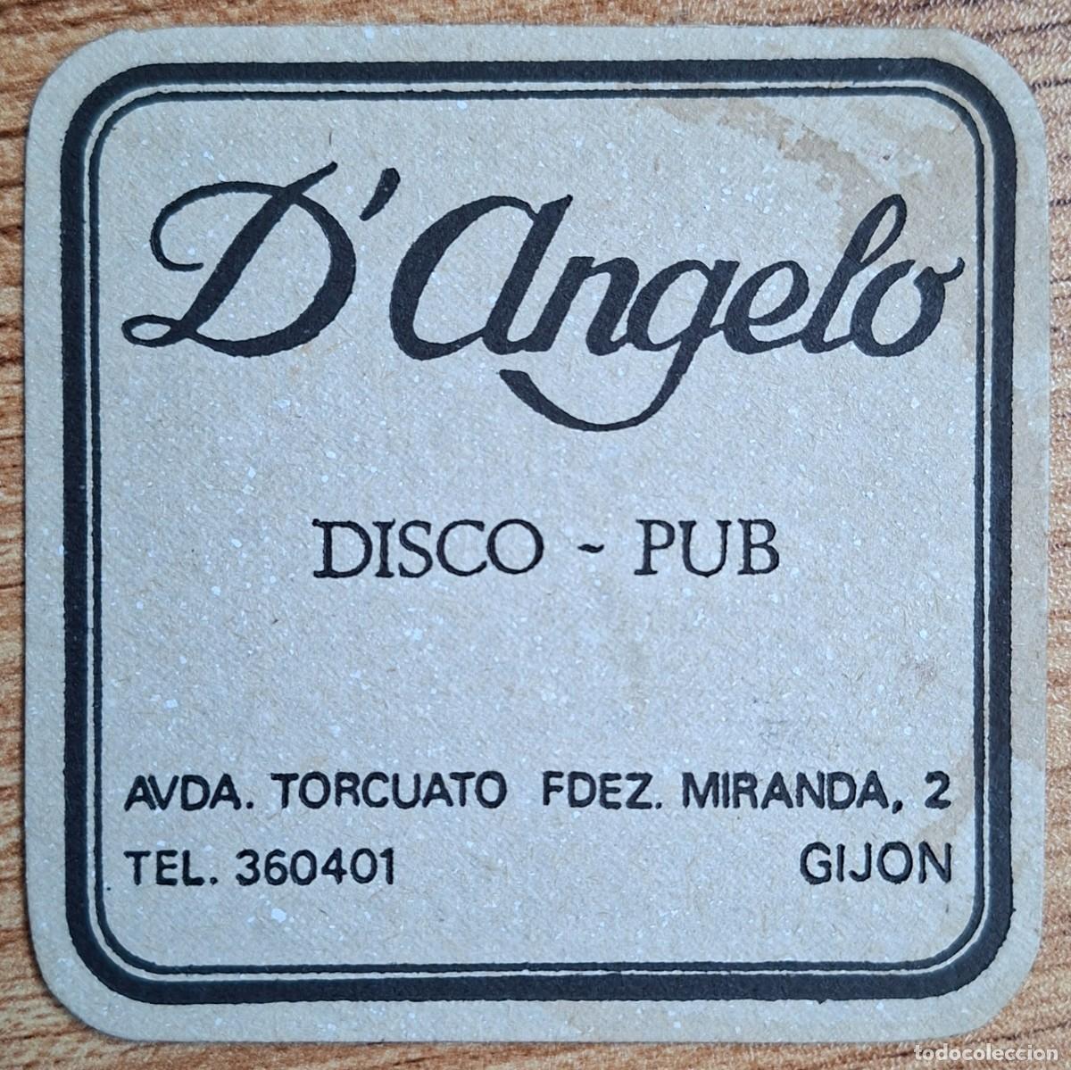 Otros art&iacute;culos de coleccionismo en papel: Posavasos Disco Pub D'Angelo - Gij&oacute;n (Asturias)
