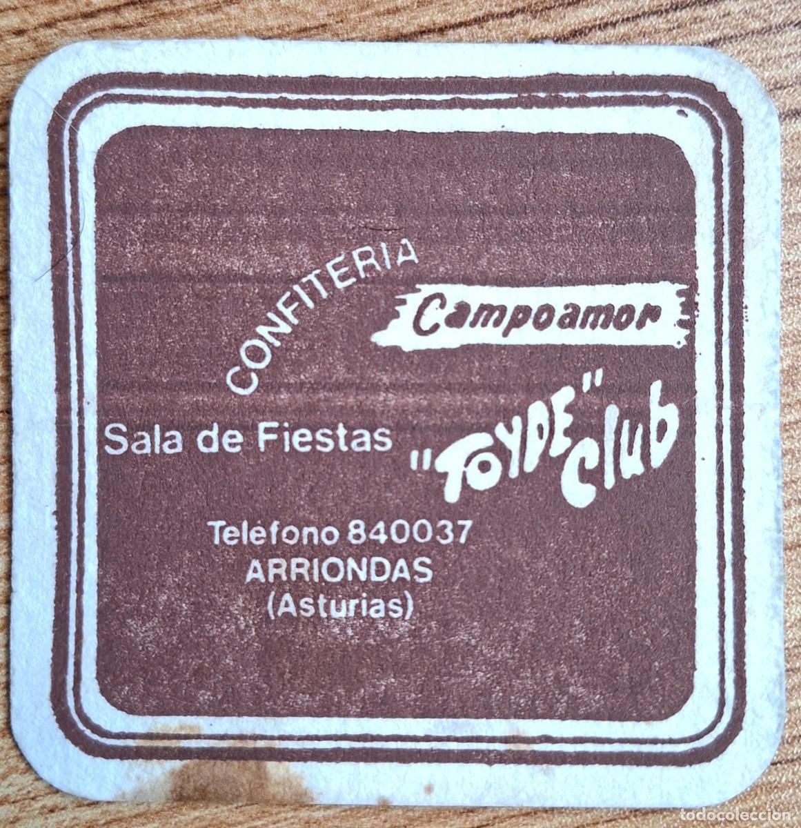 Otros art&iacute;culos de coleccionismo en papel: Posavasos Confiter&iacute;a Campoamor / Sala de Fiestas Toype club - cuadrado - Arriondas (Asturias)