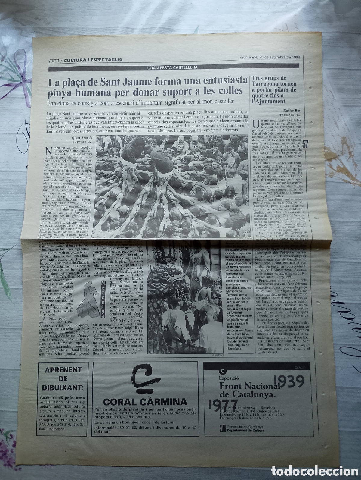 Otros art&iacute;culos de coleccionismo en papel: Barcelona es consagra com a escenari per al m&oacute;n casteller