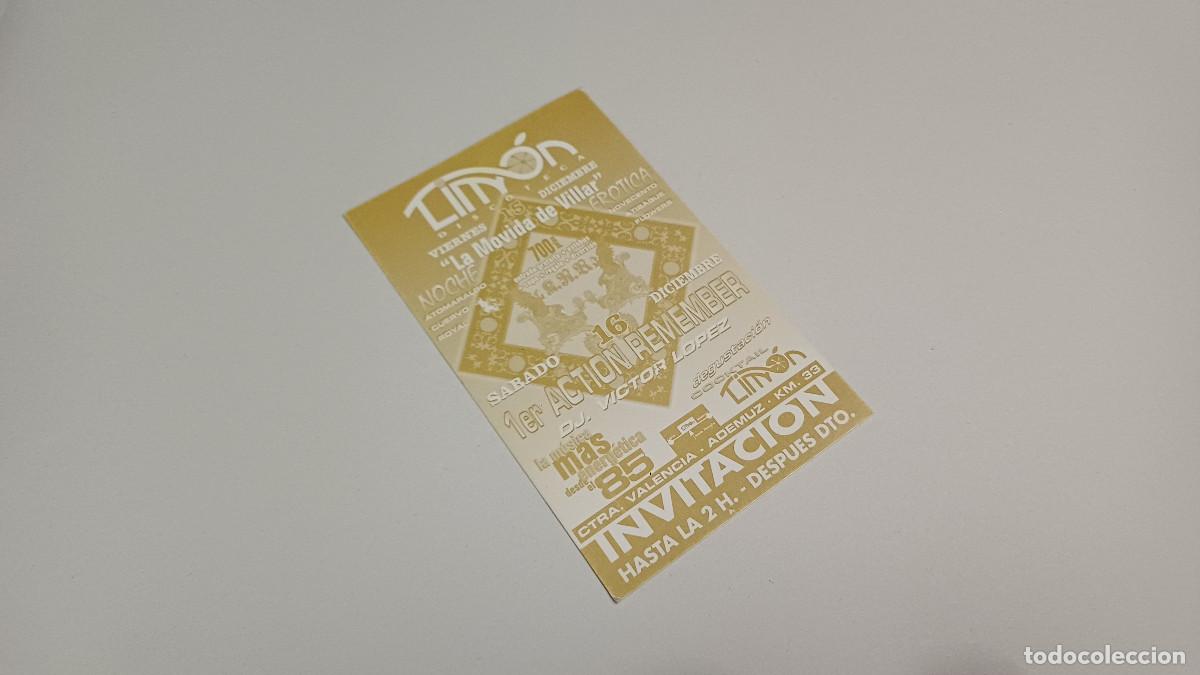 Otros art&iacute;culos de coleccionismo en papel: FLYER ENTRADA INVITACION - DISCOTECA LIMON LIM&Oacute;N VALENCIA