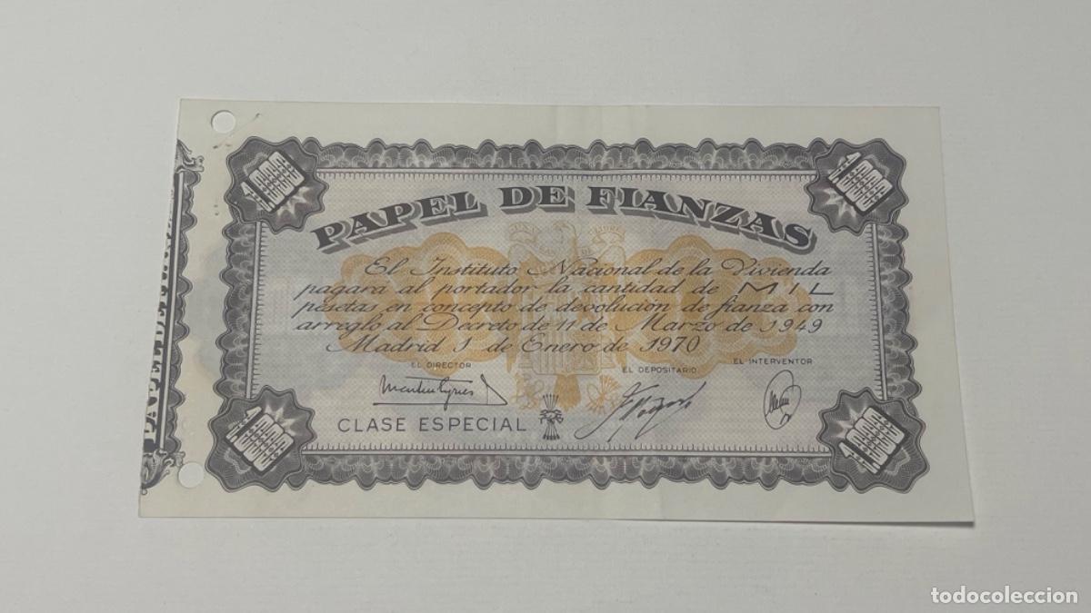 Outros artigos de papel: Papel de Fianzas MIL PESETAS 1970