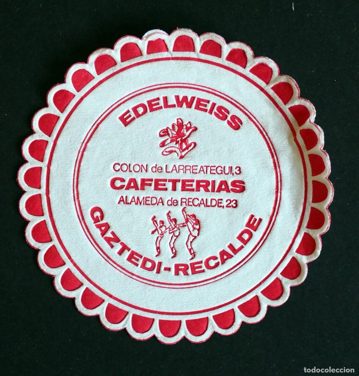 Otros art&iacute;culos de coleccionismo en papel: POSAVASOS: EDELWEISS. CAFETERIAS. GAZTEDI-RECALDE. PAIS VASCO