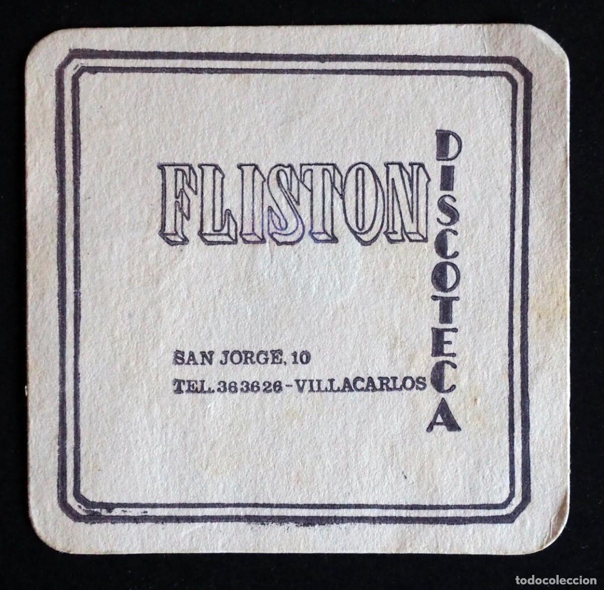 Otros art&iacute;culos de coleccionismo en papel: POSAVASOS: FLISTON. DISCOTECA. VILLACARLOS (VALENCIA)