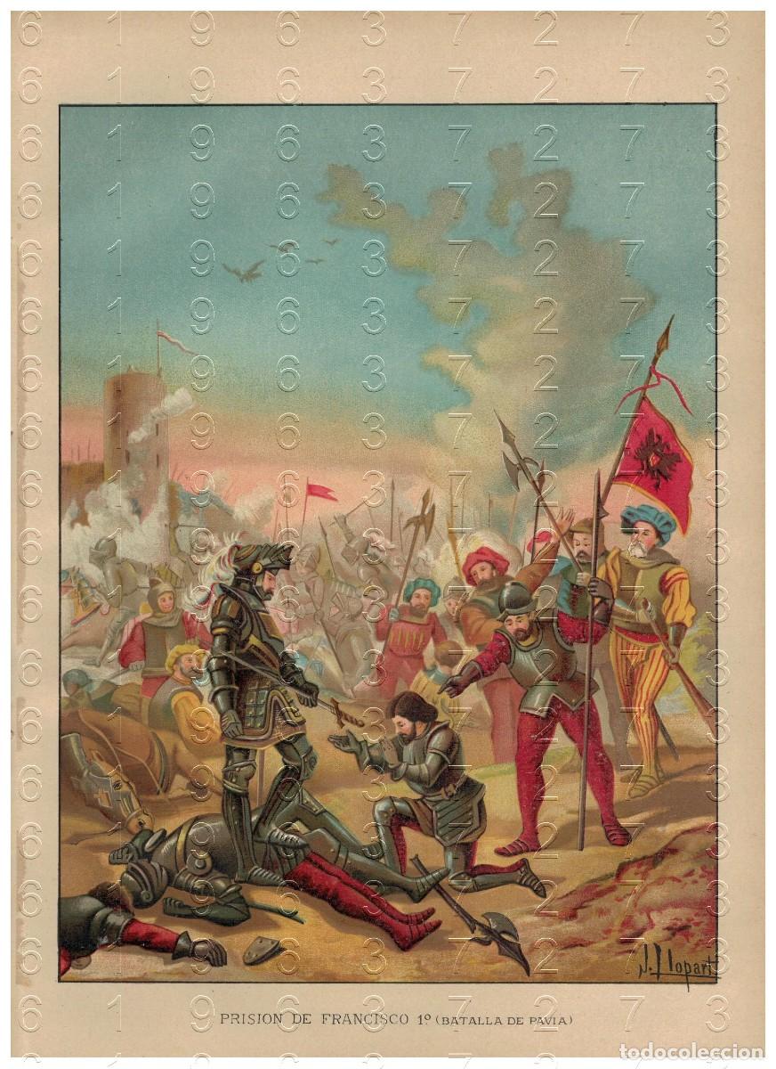 Otros art&iacute;culos de coleccionismo en papel: 1880 BATALLA DE PAVIA FRANCISCO I PRISIONERO CROMOLITOGRAFIA 30X20 U78