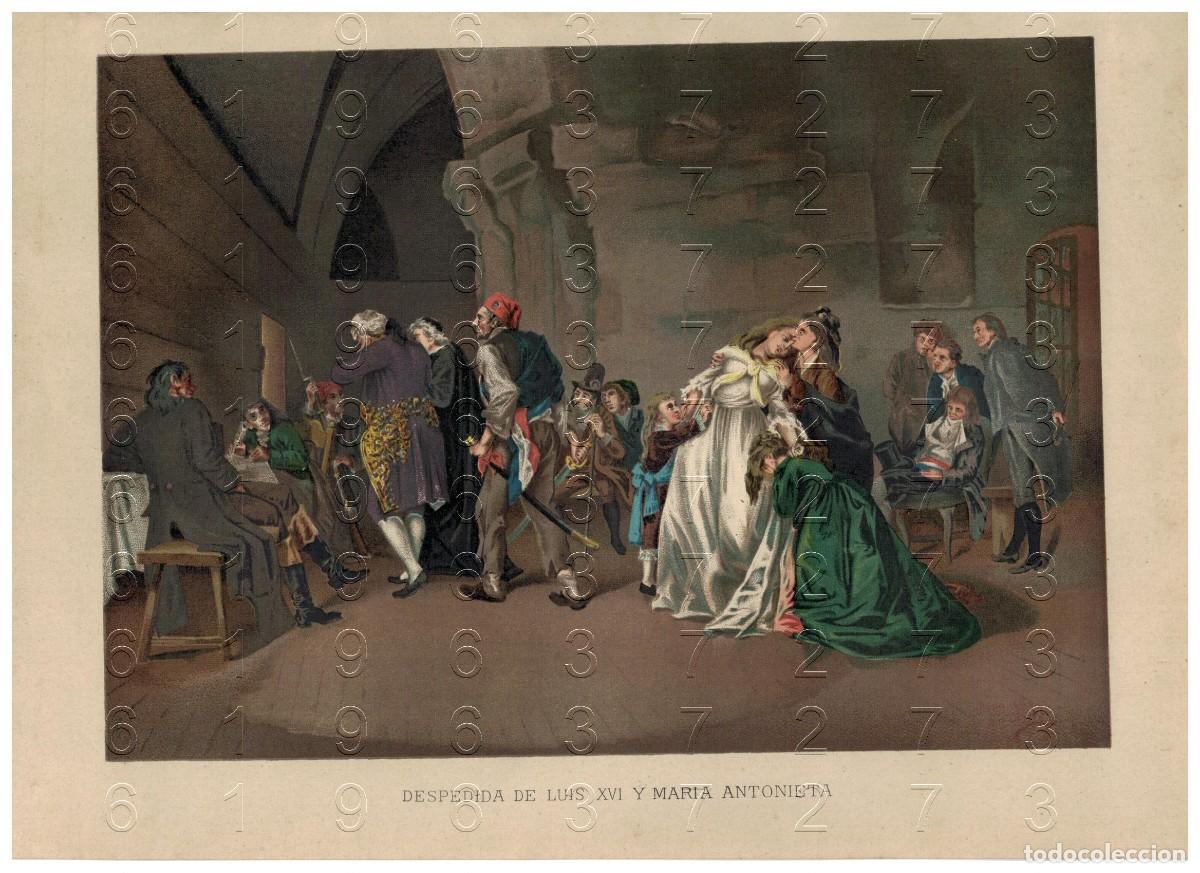 Otros art&iacute;culos de coleccionismo en papel: DESPEDIDA DE LUIS XVI Y MARIA ANTONIETA CROMOLITOGRAFIA 30X20 U78