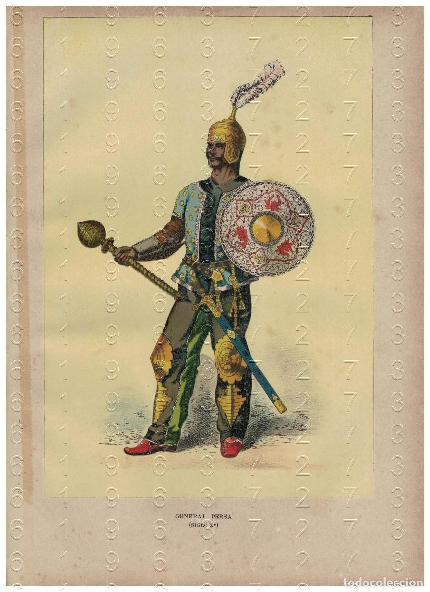 Otros art&iacute;culos de coleccionismo en papel: 1880 GENERAL PERSA CROMOLITOGRAFIA 30X20 U78