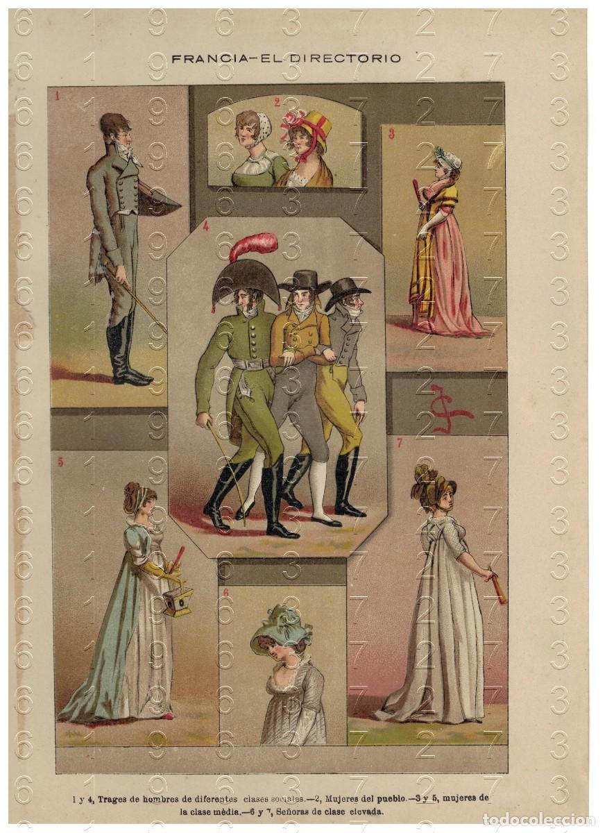 Otros art&iacute;culos de coleccionismo en papel: 1880 FRANCIA SIGLO XIX VESTIDO INDUMENTARIA CROMOLITOGRAFIA 30X20 U78