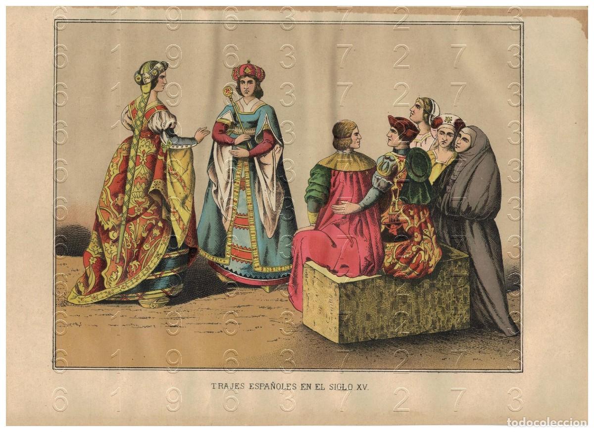 Otros art&iacute;culos de coleccionismo en papel: 1880 ESPA&Ntilde;A TRAJES ESPA&Ntilde;OLES VESTIDO INDUMENTARIA CROMOLITOGRAFIA 30X20 U78