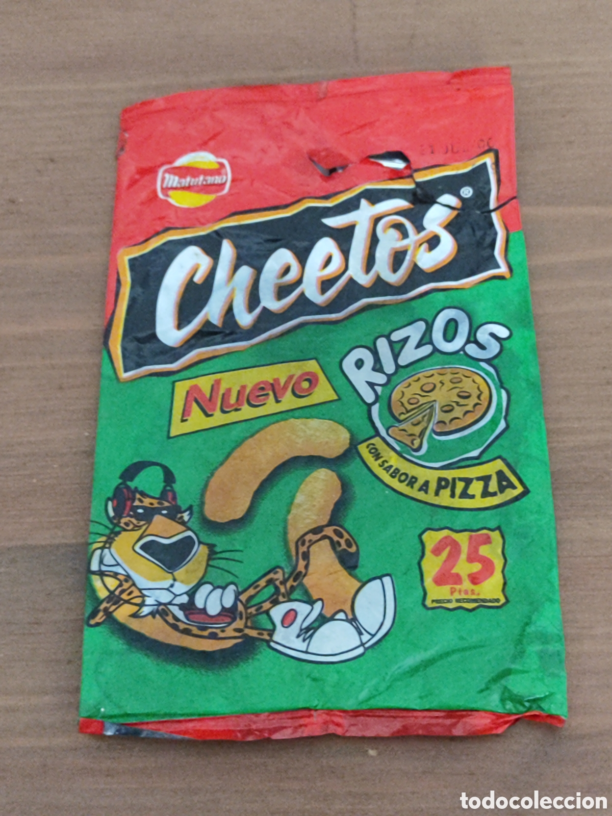 Otros art&iacute;culos de coleccionismo en papel: Antigua bolsa Cheetos Rizos sabor a pizza publicidad de The Simpsons