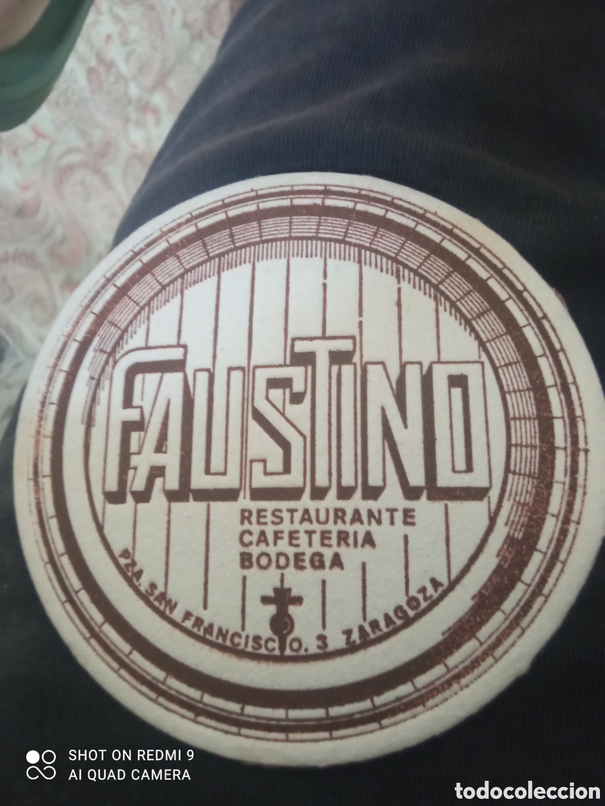 Otros art&iacute;culos de coleccionismo en papel: Faustino (Posa vasos A&ntilde;os 50 60) Zaragoza