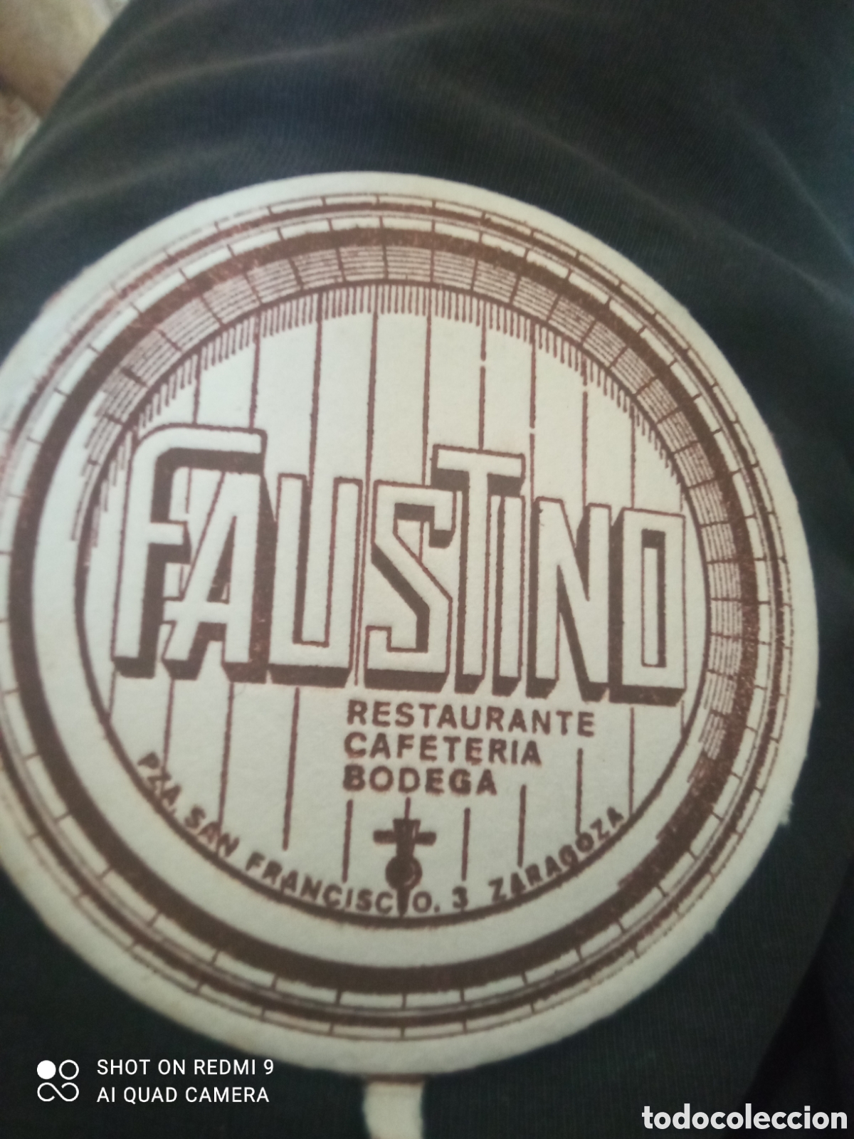 Otros art&iacute;culos de coleccionismo en papel: Faustino (Posa vasos A&ntilde;os 50 60) Zaragoza