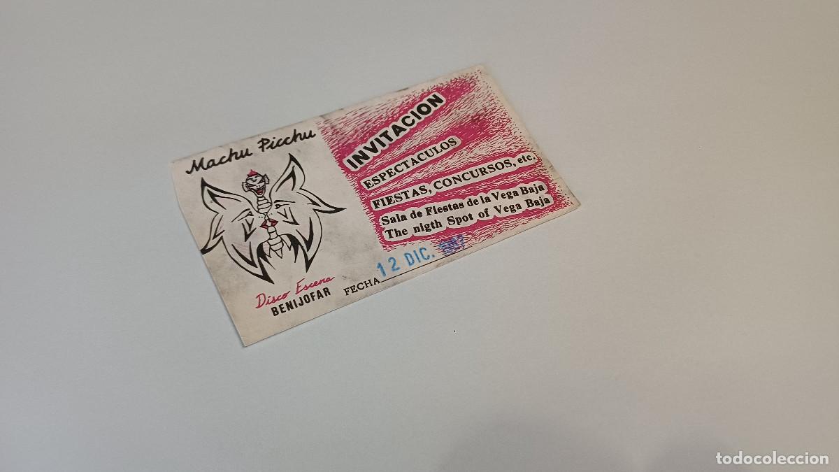 Otros art&iacute;culos de coleccionismo en papel: FLYER ENTRADA INVITACION - DISCOTECA MACHU PICHU
