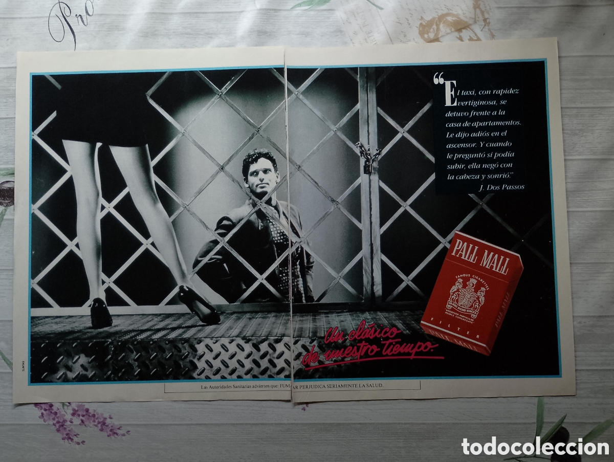 Otros art&iacute;culos de coleccionismo en papel: Publicidad de tabaco Pall Mall