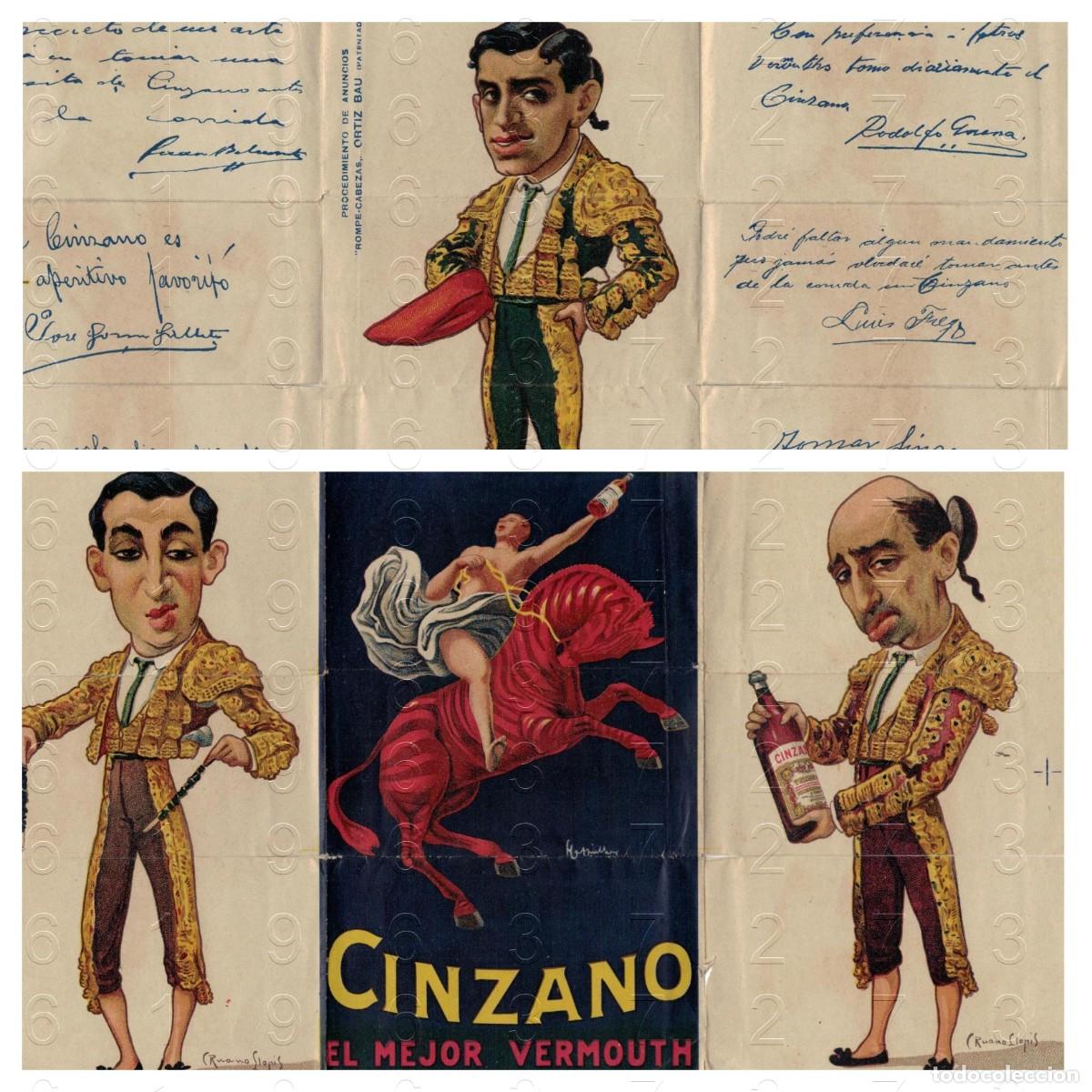 Otros art&iacute;culos de coleccionismo en papel: CINZANO TRIPTICO PUBLICIDAD CARLOS RUANO LLOPIS J7