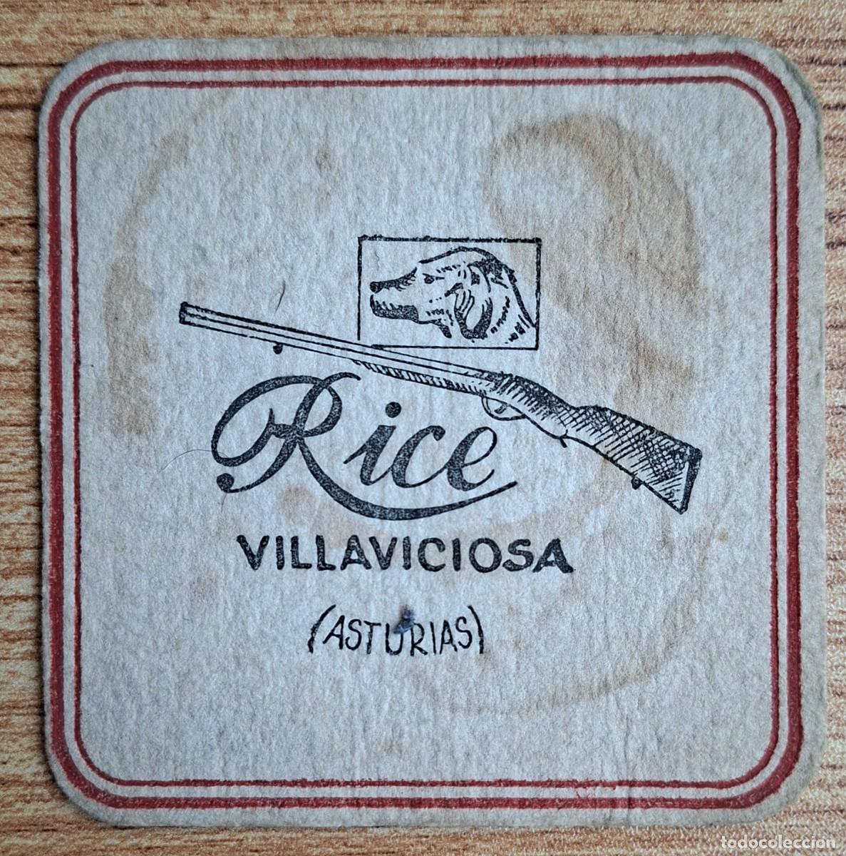 Otros art&iacute;culos de coleccionismo en papel: Posavasos Cafeter&iacute;a Rice - Villaviciosa (Asturias)