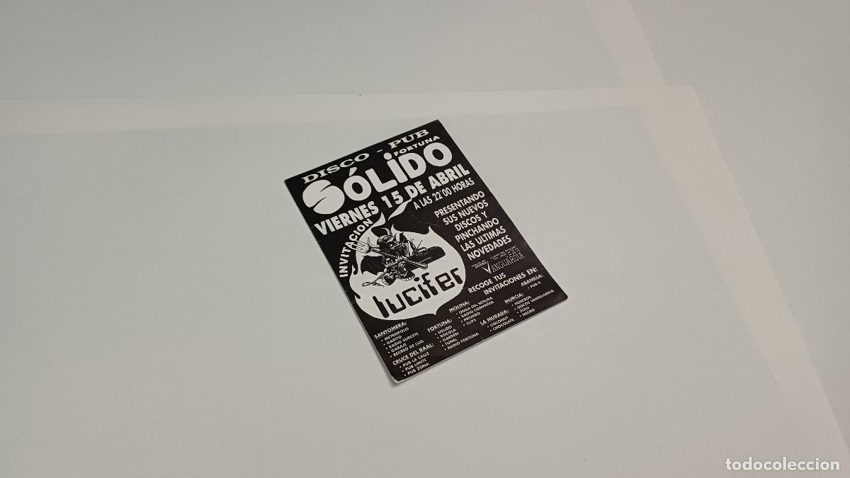 Otros art&iacute;culos de coleccionismo en papel: FLYER ENTRADA INVITACION - DISCOTECA SOLIDO PRESENTACI&Oacute;N DISCO LUCIFER