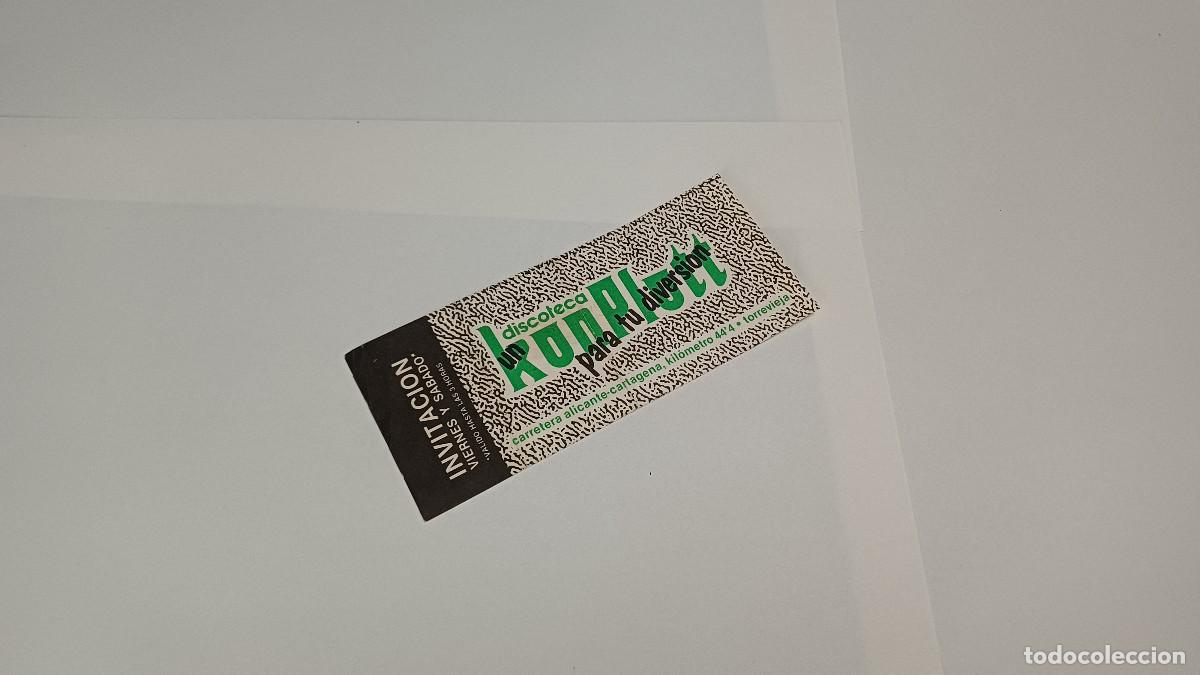Otros art&iacute;culos de coleccionismo en papel: FLYER ENTRADA INVITACION - DISCOTECA KOMPLOTT