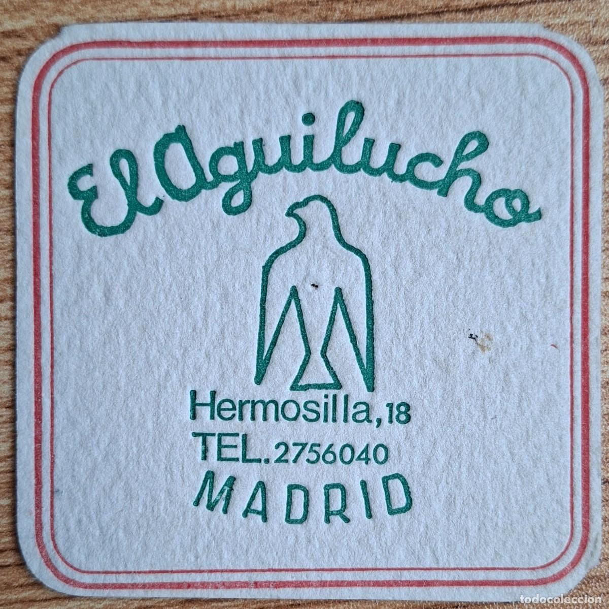 Otros art&iacute;culos de coleccionismo en papel: Posavasos El Aguilucho - rojo y verde - Madrid