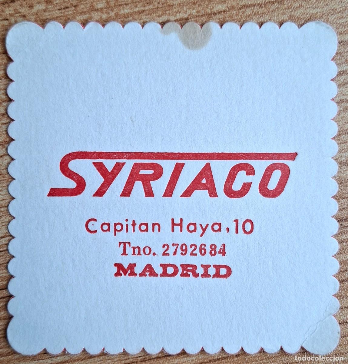 Otros art&iacute;culos de coleccionismo en papel: Posavasos Cafeter&iacute;a Syriaco - Madrid