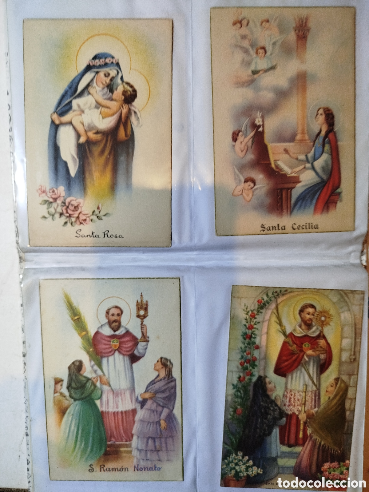 Otros art&iacute;culos de coleccionismo en papel: Archivador de 40 postales religiosas antiguas