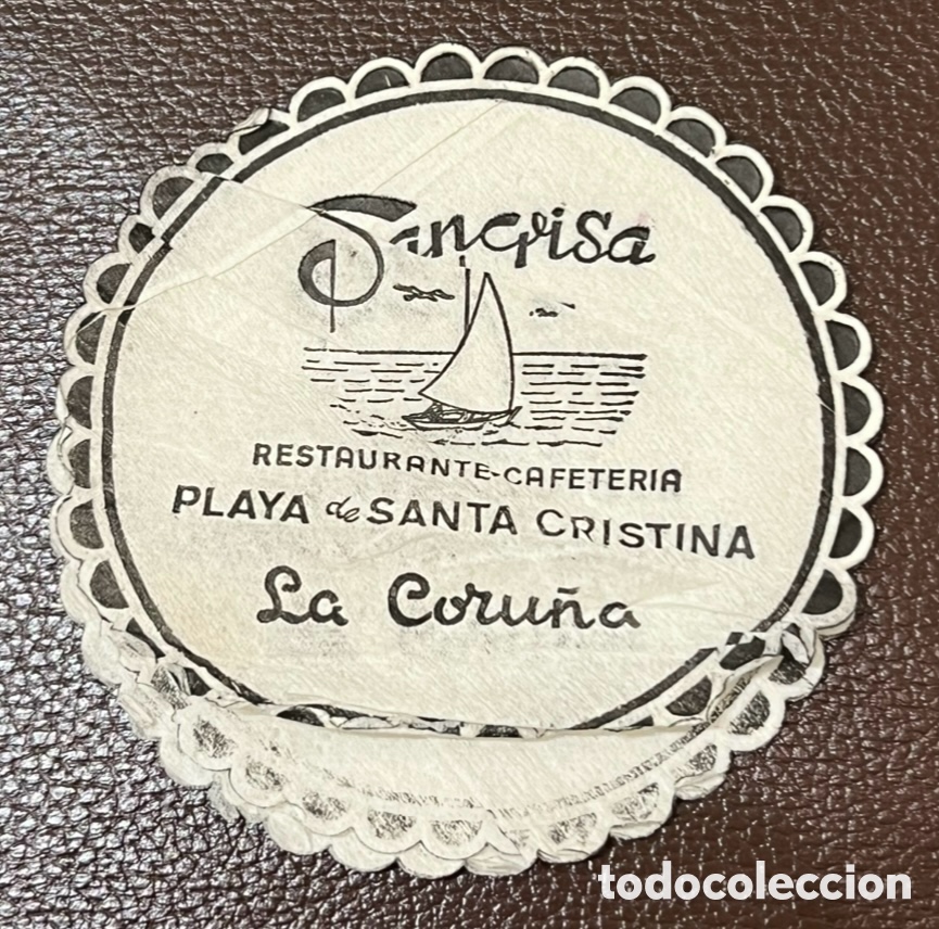 Otros art&iacute;culos de coleccionismo en papel: Posavasos. SANGRISA. Restaurante - Cafeter&iacute;a. Playa de Santa Cristina. Coru&ntilde;a. A&ntilde;os 70.