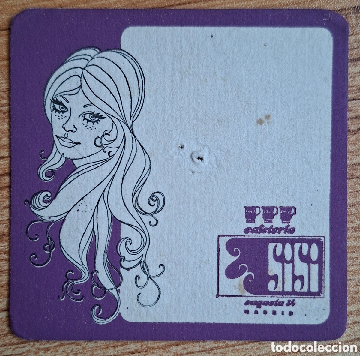 Otros art&iacute;culos de coleccionismo en papel: Posavasos Cafeter&iacute;a Sisi - Morado - Madrid